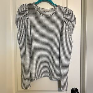 Loft puff sleeve striped top